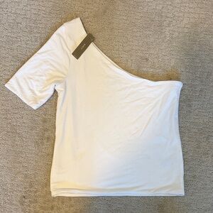 Jcrew  White One-Shoulder Short Sleeve Top